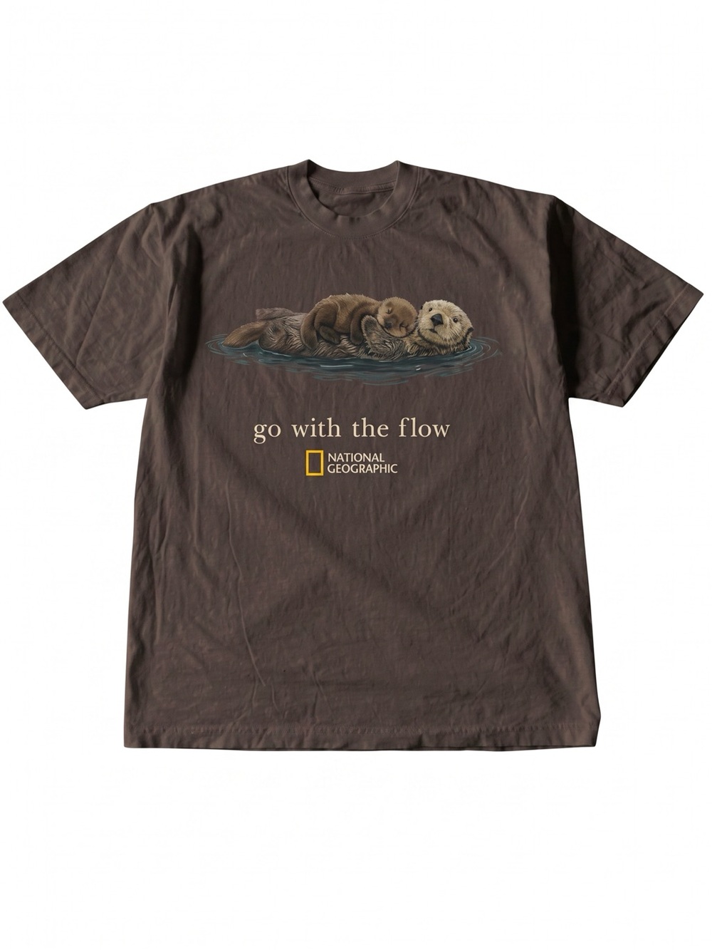 National Geographic Go With The Flow Sea Otter Brown Graphic T-Shirt